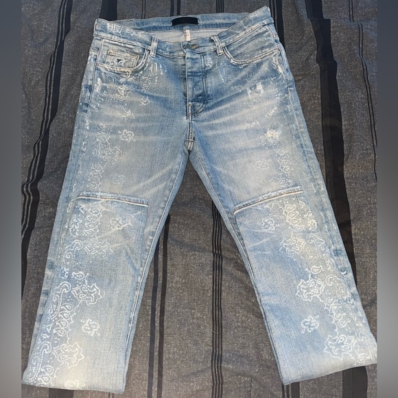 Amiri Jeans Flocked Size 32 - Picture 2 of 13